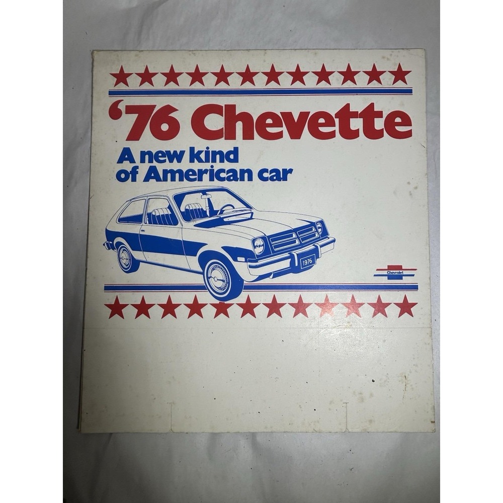 Vintage 1976 Cherolvet Chevy Chevette American Car Advertising Sign Table Top